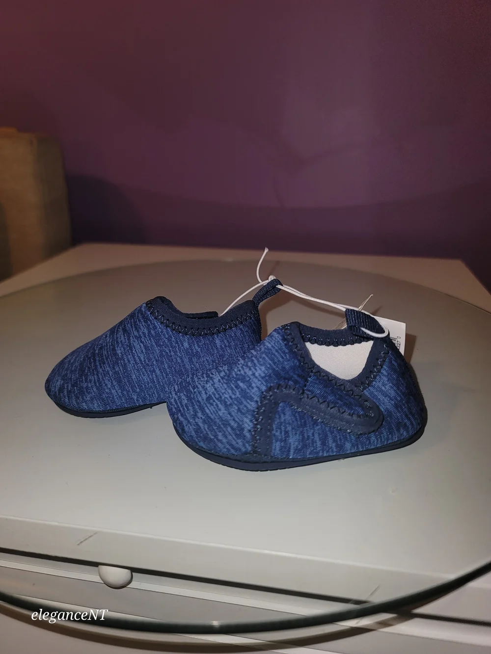 Old Navy Blue Water Shoes & Silver Glitter Jelly Sandals Sz: 0 To 3 Months NWT